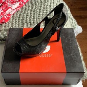 Black Multi texture heel